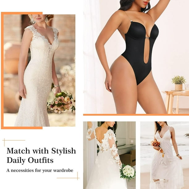 Body sin espalda para mujer Invishaper Sujetador moldeador de cuerpo sin espalda con escote profundo Control de barriga Favores de fiesta para mujeres Negro L 36 80B BANYUO Electronica Walmart en line...