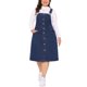 thumbnail image 1 of Vestido de mezclilla de talla grande Agnes Orinda para mujeres, con botones frontales, tirantes ajustables y falda tipo suspensorio 4X azul oscuro, 1 of 6