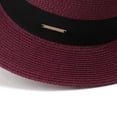 thumbnail image 5 of TFEOQRY Women's British Flat Top Straw Hat Wide Brim UV Sun Protection Breathable Foldable Sun Cap, 5 of 5