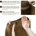 thumbnail image 5 of SEGO Wire in Human Hair Extensions Hidden Hair Extensions with Invisible Band Translucent Fish Line Hairpiece without Clip, 5 of 8