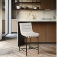 thumbnail image 2 of Meridian Furniture Burke Cream Vegan Leather Counter Stool, 2 of 7
