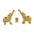 thumbnail image 3 of TISHITA Elephant Statue Desktop Decoration Ornament Artwork Resin Figurine Animal Sculpture for Office Home Bedroom Shelf Living Room B Golden, 3 of 8