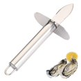 thumbnail image 1 of Rompe ostras, cuchillo para ostras de alta calidad con mango redondo para preparar mejillones y otros mariscos, protección para las manos, acero inoxidable, 1 of 5