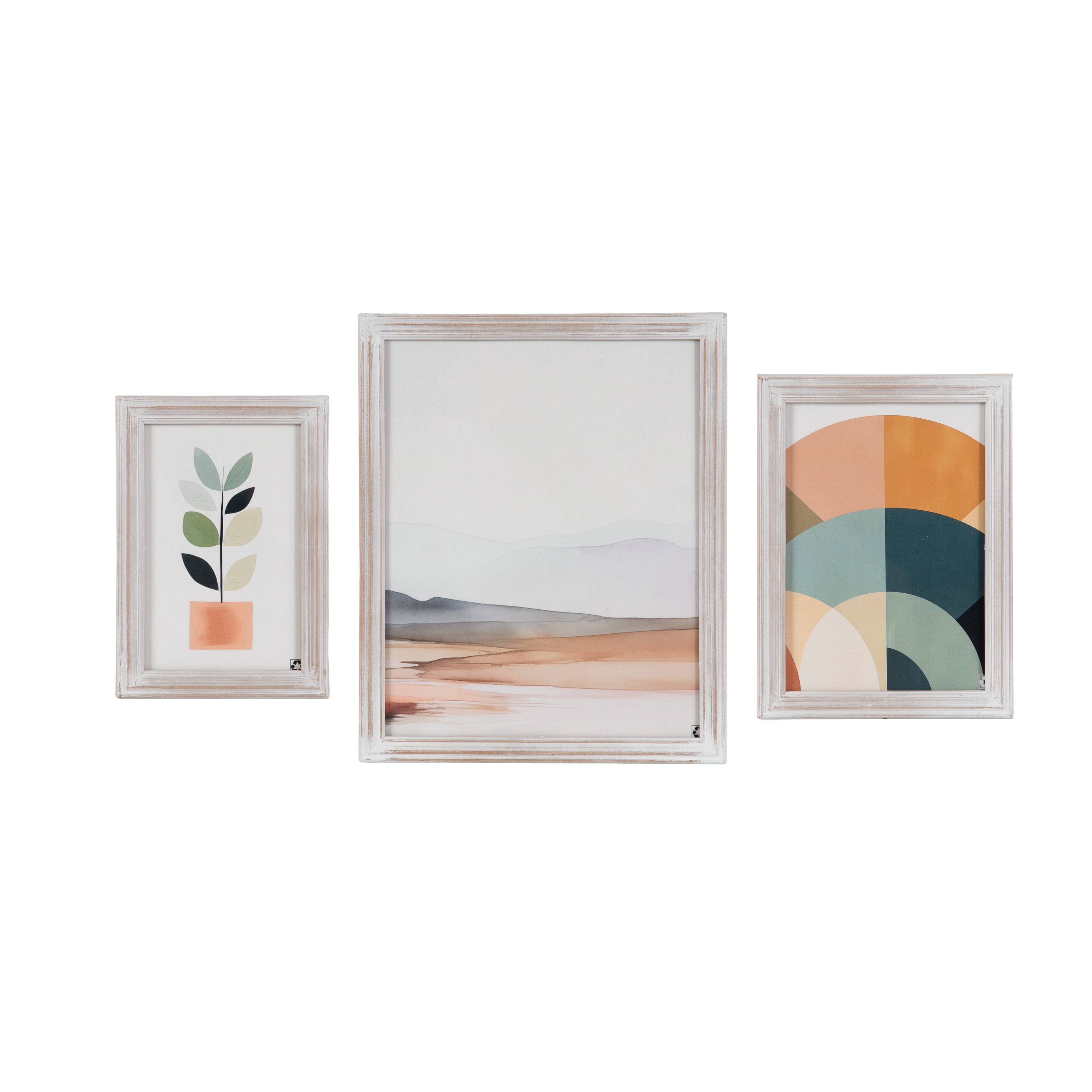 (2 pack) DesignOvation 5x7 Casual Distressed White Decorative Tabletop Picture Frame