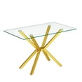 thumbnail image 5 of Holaki 47.24'' Rectangular Tempered Glass Dining Table for Dining Room, Living Room, Office, 5 of 8
