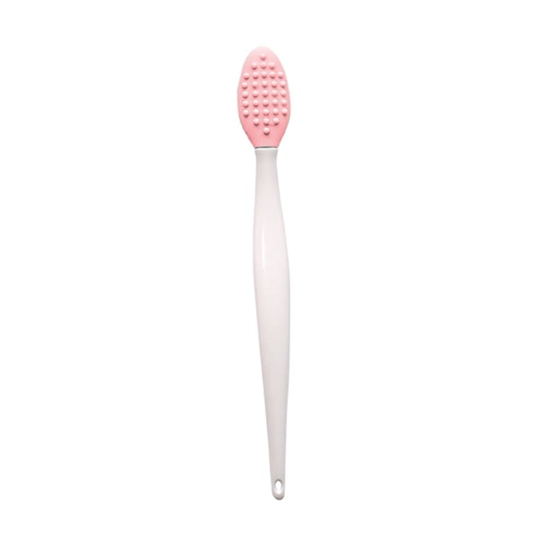 Qarigey Cepillo de labios exfoliante Cepillo de limpieza de nariz Labio de silicona de doble cara Cuerpo del baño Rosado