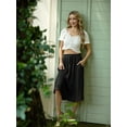 thumbnail image 6 of JWD Women's Skirts Flowy Maxi Skirt Summer Long Midi Length Casual Skirt Elegant Cool Dress with Pockets Black M, 6 of 10