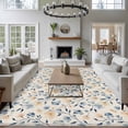 thumbnail image 3 of Large Area Rugs for Living Room Bedroom, Blue Pink Flowers 8'x10' Rug Washable Carpet Runner Indoor Outdoor, Spring Floral Elegant Pastoral Rustic Non Slip Floor Mats Rug for Kitchen, Patio, 3 of 8