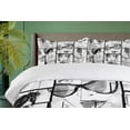 thumbnail image 4 of Ambesonne Eiffel Tower Duvet Cover Sets, Modern Paris Girl, 2-Queen, Black White Grey, 4 of 7