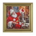 thumbnail image 2 of Regency International 16"X16"Framed Santa Xmas Eve Painting, 2 of 2
