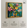 thumbnail image 2 of Vase Of Bright Tropical Flowers II Flowers In Vase Paintings Canvas Wall Art by Art Remedy, Gold Floater Frame, 31.5" x 31.5", 2 of 6