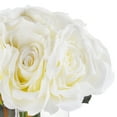 thumbnail image 4 of Enova Home Artificial Cream Open Roses Silk Flowers Arrangement in Clear White Vase with Faux Water, 4 of 4