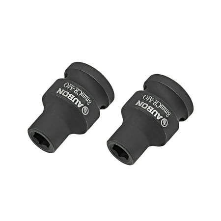 

2 Pcs 1/2 Drive by 8mm Shallow Impact Socket Cr-Mo Alloy Steel 6-Point Metric