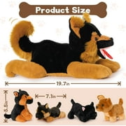 MaoGoLan 5Pcs Stuffed German shepherd toys 20 Mommy German Shepherd Stuffed Animals Dog with 4 Puppies