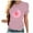 Pink, variant on WREESH Womens Fashion T-Shirts Spring Summer Round Neck Heart-Shaped Printed Short Sleeved T-Shirt Top Pullover Red