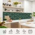 thumbnail image 4 of Subway Tiles Peel and Stick Backsplash, 10-Sheet 3D Self Adhesive Stick on Wall Tiles for Kitchen Bathroom (Green), 4 of 6