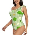 thumbnail image 3 of Yiaed St Patrick's Day11 Print Women One Piece Swimsuits Tummy Control One Shoulder Bathing Suits Pattern Ruffle Swimwear-Large, 3 of 8