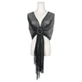 thumbnail image 3 of Chales y envolturas para mujeres Inspire Chic para vestidos de noche, brillante, chispeante y elegante con hebilla 74.8x17.7" (LxA) Negro (Plata), 3 of 6