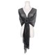 thumbnail image 3 of Chales y envolturas para mujeres Inspire Chic para vestidos de noche, brillante, chispeante y elegante con hebilla 74.8x17.7" (LxA) Negro (Plata), 3 of 6