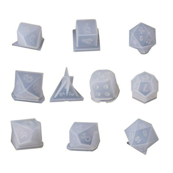 MANNYA 10 Styles Silicone Dice Mold for Epoxy Resin Craft DIY Personalized Dice Making