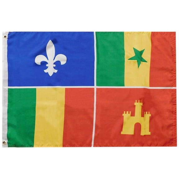 Louisiana Creole 100D Woven Poly Nylon Flag 2x3 2'x3' Banner Grommets (RUF)