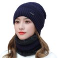 thumbnail image 2 of D-GROEE 2Pcs/Set Winter Beanie Hat Scarf Set Plush Lined Warm Knit Skull Cap and Scarf for Men Women, 2 of 7
