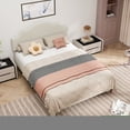 thumbnail image 2 of Queen Size Bed Frame,Upholstered Platform Bed Frame with Adjustable Headboard,Linen Fabric Padded,Modern Simple Style,Easy Assembly,Beige, 2 of 8