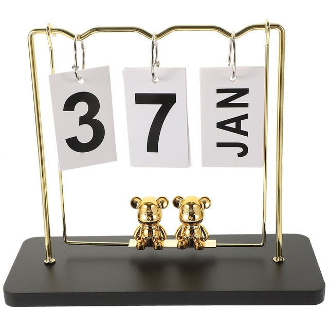 OULII Lot de 1 Calendrier de Table Perpétuel Réutilisable Design Simple et Élégant pour Étudiants 11.8x3.5x7.7in
