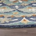 thumbnail image 4 of Ox Bay Elle 4' Round Teal/Blue Floral Medallion Indoor Area Rug, 4 of 8