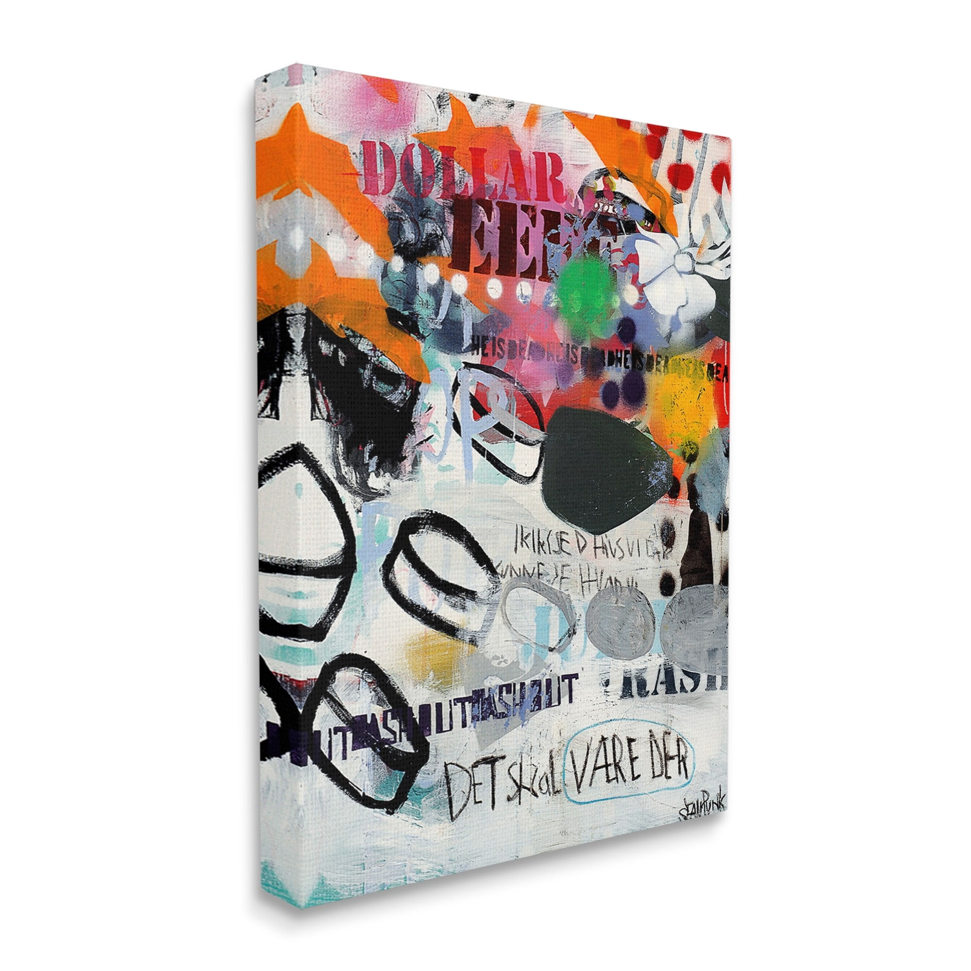 Stupell Industries Bold Stencil Graffiti Text Collage Dynamic Patterns Canvas Wall Art, 30 x 40, Design by Incado