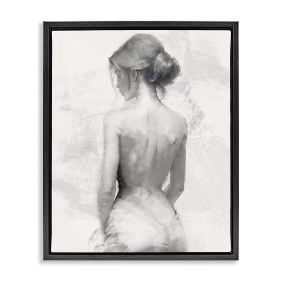 Stupell Industries Contemporary Mine Elegant Figure Black Floating Frame Canvas Art, 17 x 21, by Kim Allen