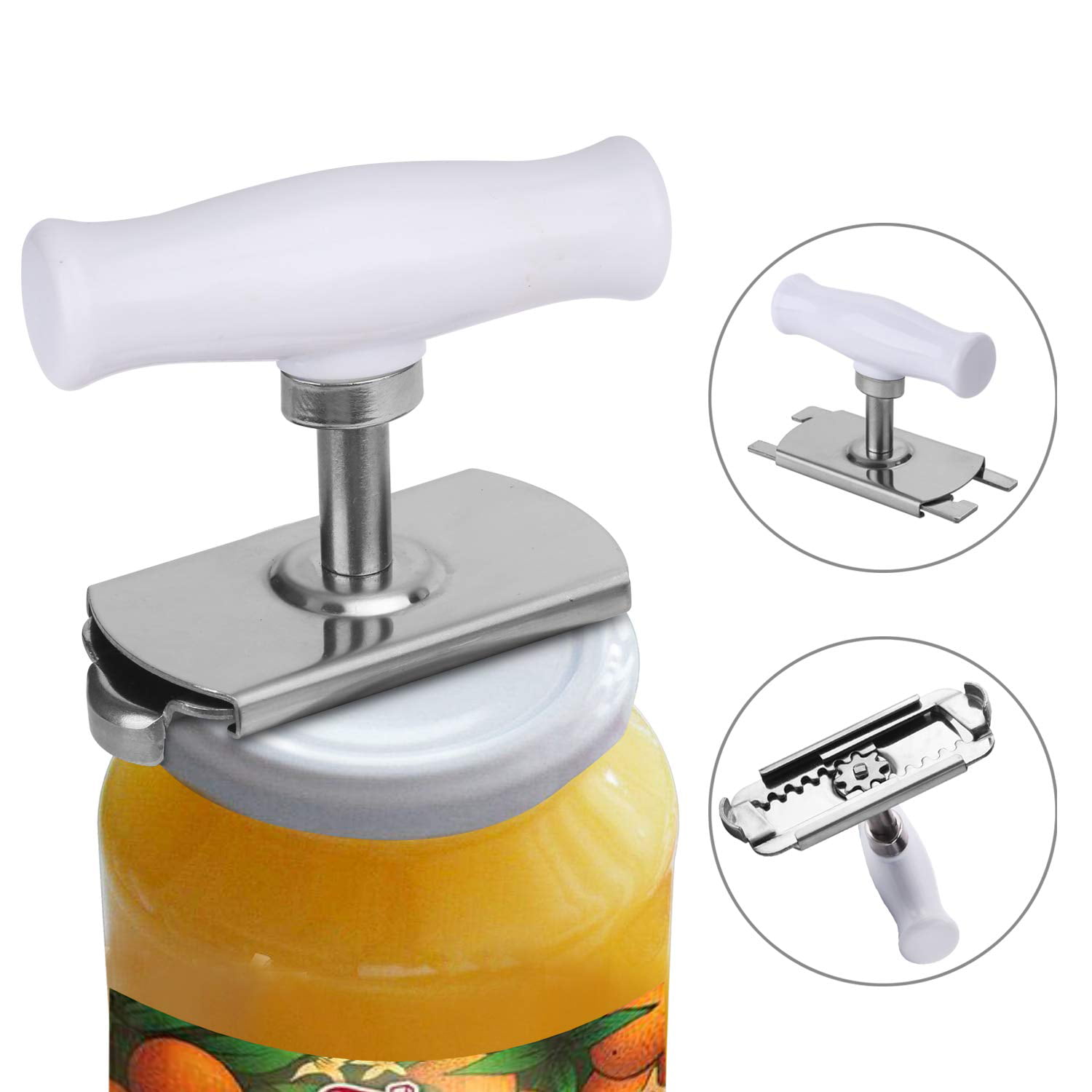2 Pcs Master Jar Opener Adjustable Stainless Steel Bottle Opener Set for Seniors with Arthritis Metal Keychain Beer Bottle Opener Included Kitchen Accessories