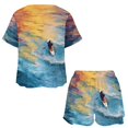thumbnail image 3 of Colorful Kayaks Glide Across The Lake Pajamas Set Womens Loungewear Sleepwear 2 Piece PJ Sets, 3 of 7
