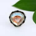 thumbnail image 2 of SATYAVIE JEWELLERY Fine Sterling Silver Ring For Womens Mystic Topaz Ring Sterling Silver Oxidised Ring Heart Cut Gemstone Ring Size US 6.5, 2 of 6