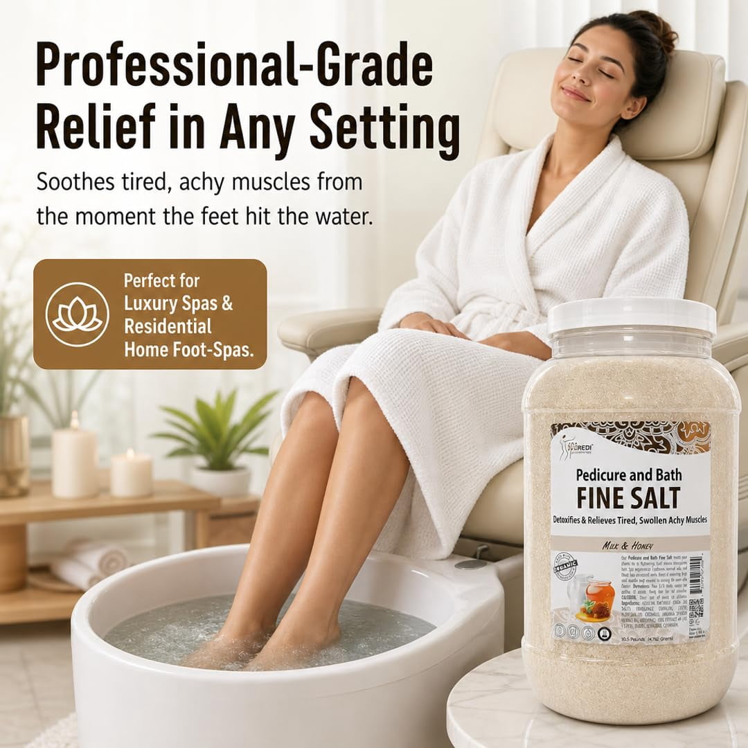 SPA REDI - Detox Foot Soak Pedicure and Bath Fine Salt, Milk and Honey, 128 Oz - Made with Dead Sea Salts, Argan Oil, Coconut Oil, and Essential Oil - Hydrates, Softens and Moisturizes
