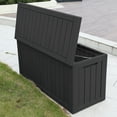 thumbnail image 7 of 80 Gallon Waterproof Deck Box Patio Furniture Storage Box with Lockable Lid, Resin Outdoor Storage Bin for Garden, Yard, Poolside, Black, 7 of 7