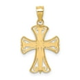 thumbnail image 4 of Auriga 14k Yellow Gold w/Rhodium Diamond-cut Cross Pendant for Women, 4 of 6