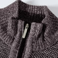 thumbnail image 5 of Fall Sweaters For Men Zipper Solid Color Pockets High Neck Thickened Knit Mens Fall And Winter Clothing,Coffee,XL, 5 of 8