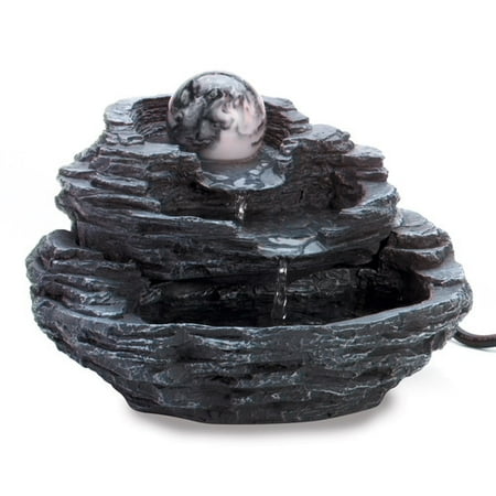 Cross Desk Fountain - Zingz & Thingz Polyresin Rolling Orb Fountain