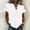 White, variant on Women's Linen V-Neck Short Sleeve Blouse with Ruffled Hem for Casual Summer Wear