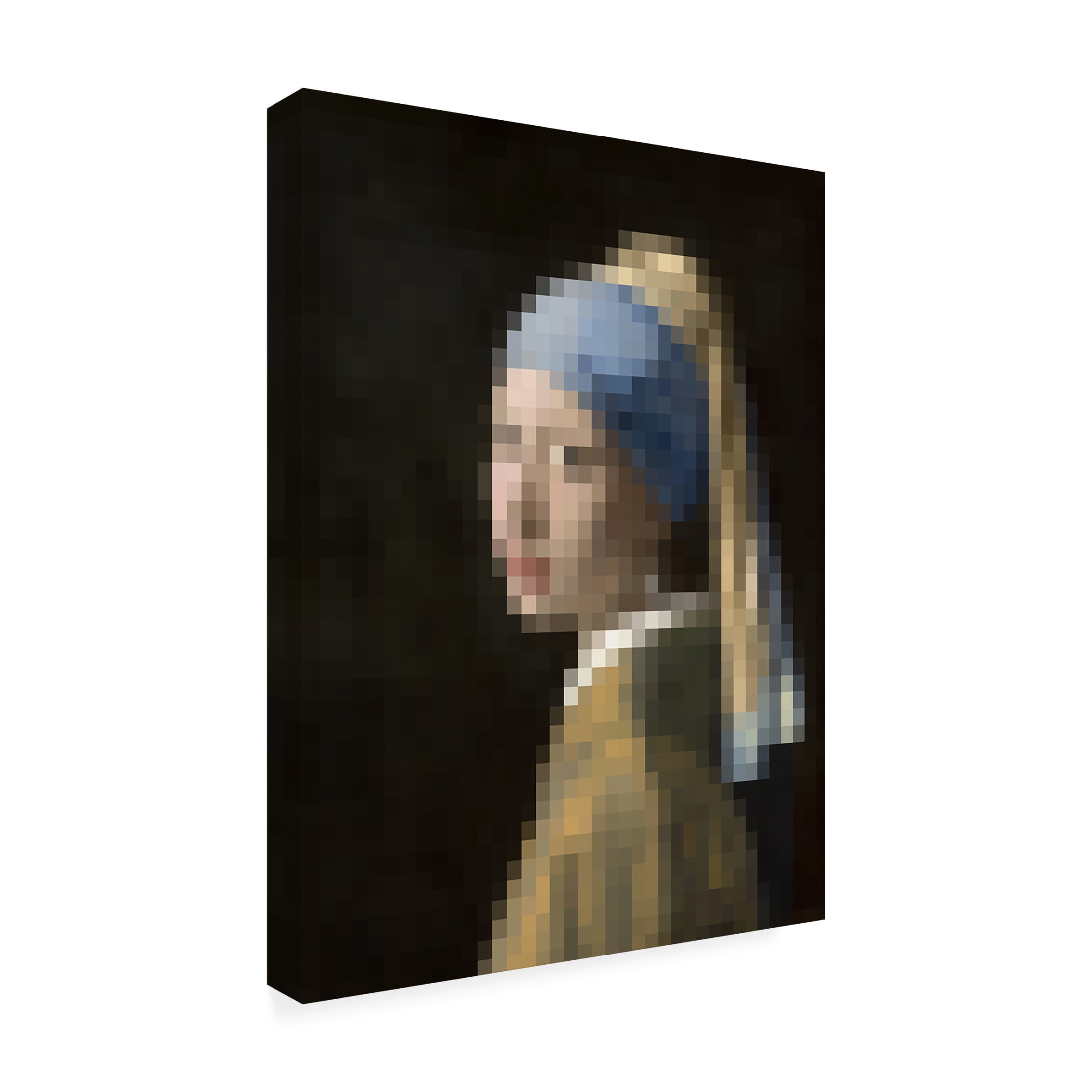 Trademark Fine Art Studio W  Pixelated Girl with a Pearl Earring Canvas Wall Art
