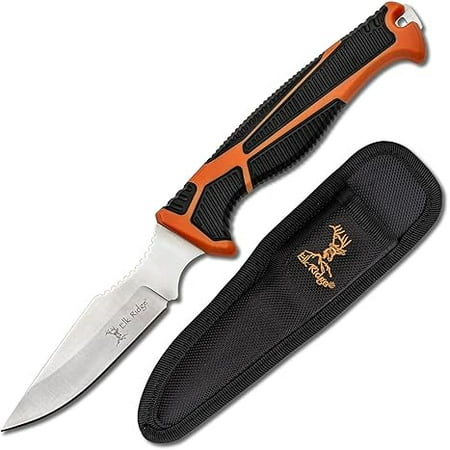 Elk Ridge Outdoors – TREK – Caping Knife Orange and Black TPR Handle with Rigid Nylon Sheath