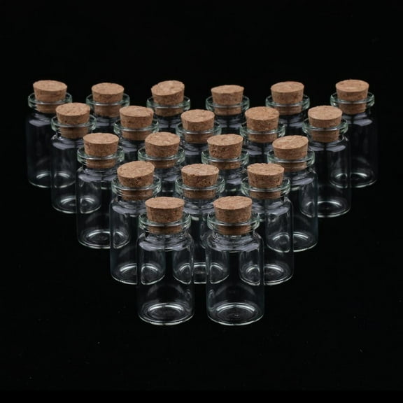 20 Pack Small Glass Bottles with Cork Stopper, Glass Test Tubes.0.7x1.5 inch Tiny Clear Vials Storage Container for Crafts Projects Decoration