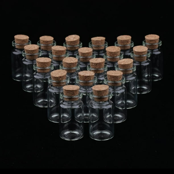 Paquete de 20 Botellas Tapas de Corcho Macarena Tarro de almacenamiento 7 ml