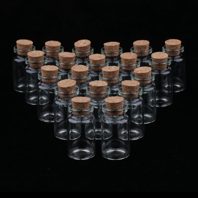 20 Piezas de 7 Ml Yinane Frascos de almacenamiento con Tapones de corcho