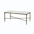 thumbnail image 2 of Bronze Metal Frame Coffee Table with Tempered Glass Top - Elegant and Sturdy Focal Point for Any Space - Easy Assembly - Timeless and Classic Design - Suitable for Various Interior Styles, 2 of 3