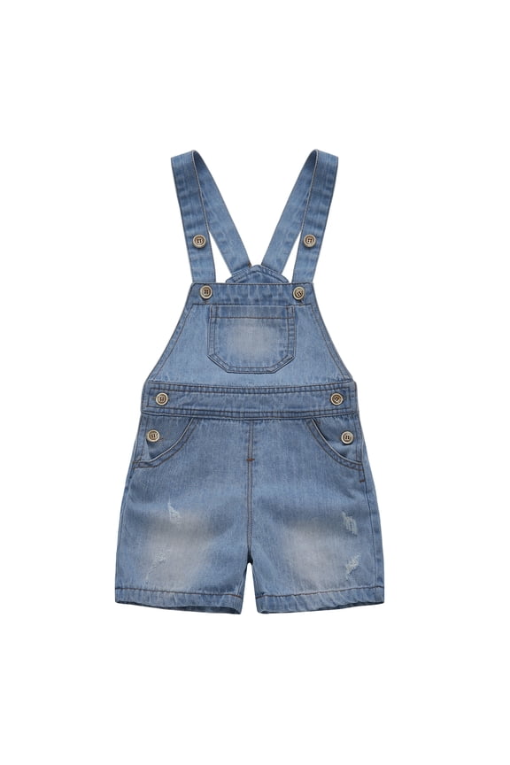 Baby Girl Boy Jean Overalls,Toddler Summer Denim Shortall,Blue,4-5 Years