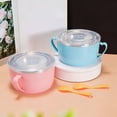 thumbnail image 6 of 304 Stainless Steel Toddler Bowl with Double Layer Heat Insulation, Cartoon Design, Lid and Handles - Feeding Tableware（1400ml）, 6 of 6