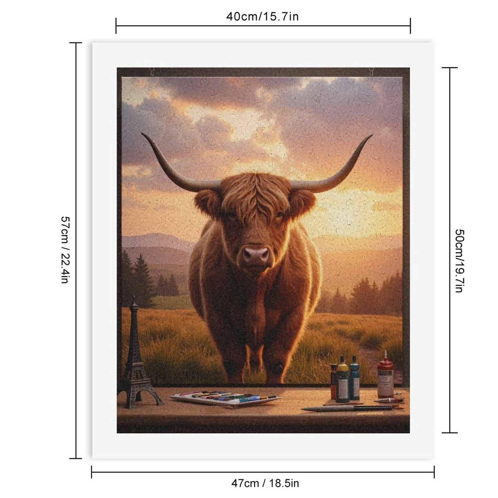 Paint By Numbers Kit for Adults Beginner - Calm Sunset Nature Canvas Art DIY Canvas Painting Kits for Adults, Frameless Paint By Number for Adults for Home Wall Decor 16x20 Inch