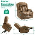 thumbnail image 2 of VIVIJASON Tall Man Large Power Lift Recliner Chair with Massage and Heat for Elderly, Overstuffed Wide Electric Lift Recliner with Extended Footrest, 2 Cup Holder, Side Pockets & USB Ports (Brown), 2 of 9